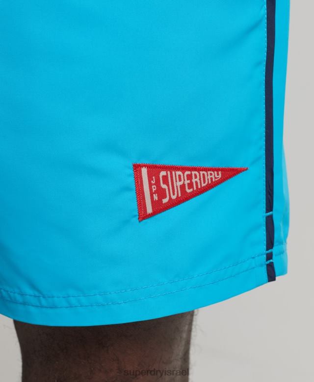 il Superdry גברים מכנסי ים ממוחזרים וינטג' כְּחוֹל 4LX2Z419 הַלבָּשָׁה