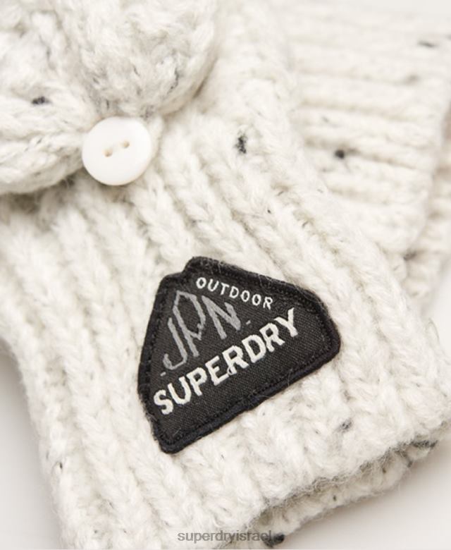 il Superdry נשים כפפות כבל גרייסי לבן 4LX2Z4344 אביזרים