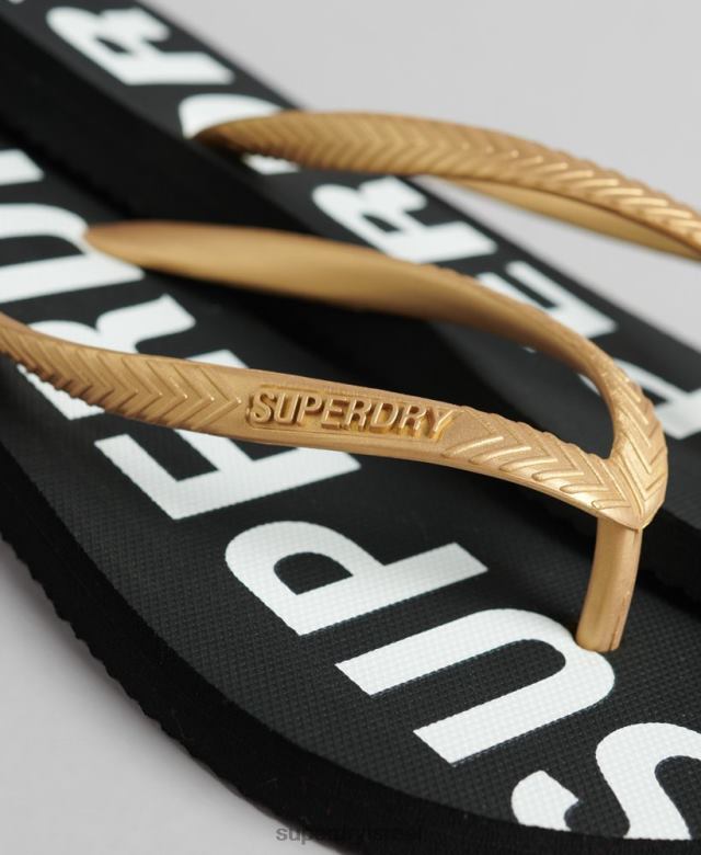 il Superdry נשים כפכפי ספורט ליבת קוד שָׁחוֹר 4LX2Z4353 נעליים