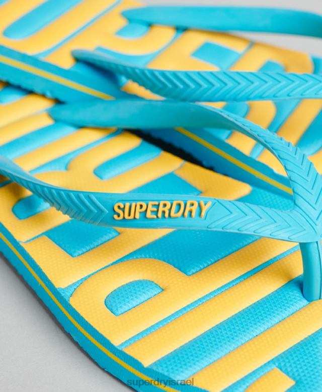 il Superdry נשים כפכפים טבעוניים וינטג' כְּחוֹל 4LX2Z4384 נעליים