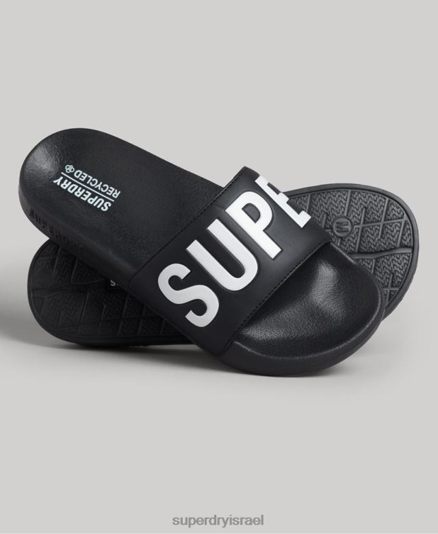 il Superdry נשים מחווני בריכה ליבת קוד שָׁחוֹר 4LX2Z4385 נעליים