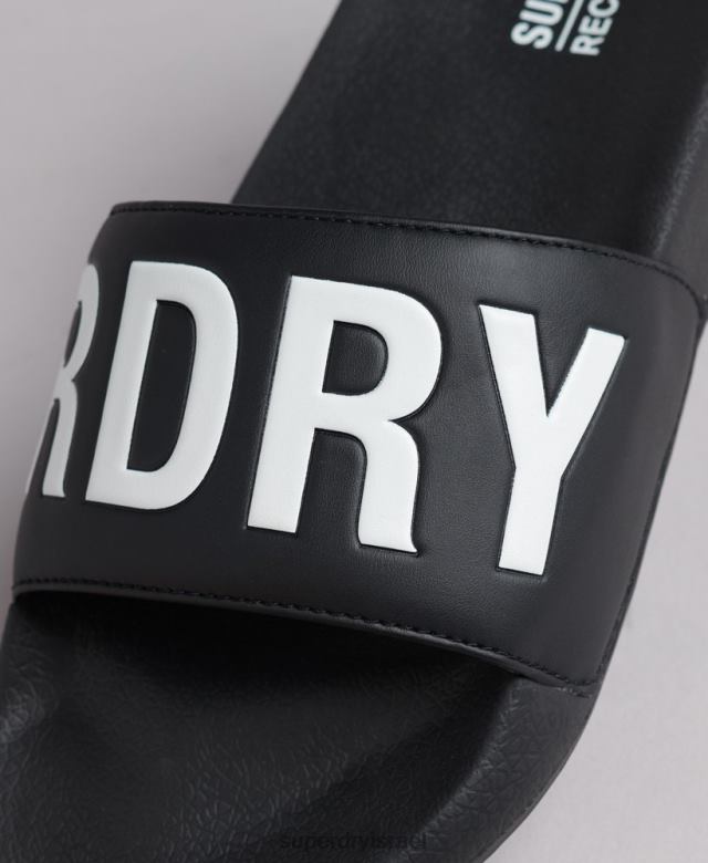 il Superdry נשים מחווני בריכה ליבת קוד שָׁחוֹר 4LX2Z4385 נעליים