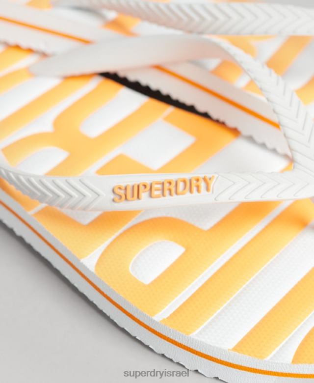 il Superdry נשים כפכפים טבעוניים וינטג' לבן 4LX2Z4387 נעליים