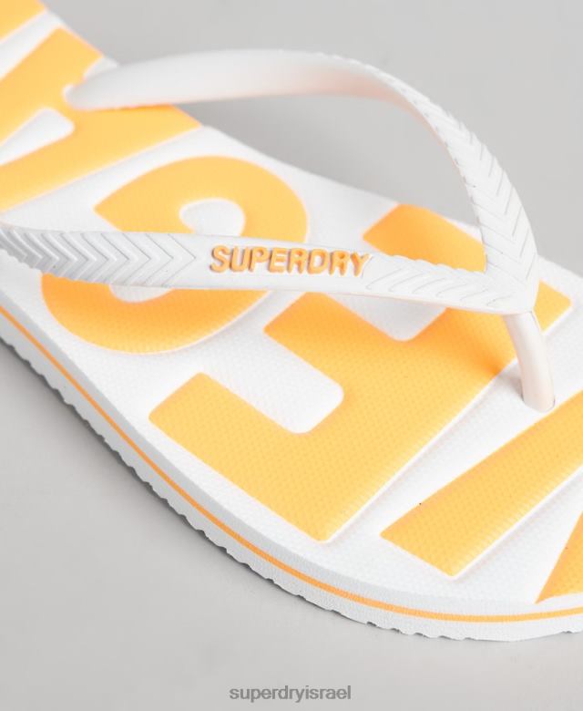 il Superdry נשים כפכפים קלאסיים טבעוניים וינטג' לבן 4LX2Z4395 נעליים