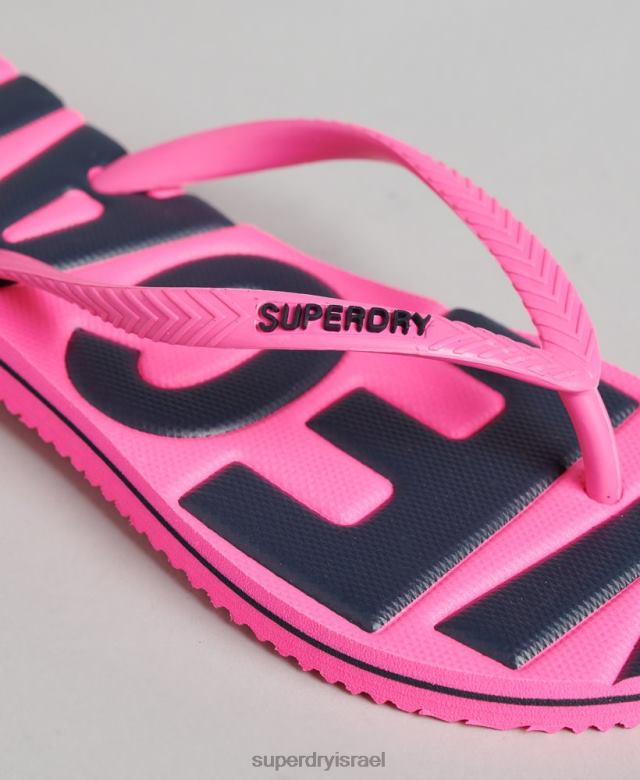 il Superdry נשים כפכפים קלאסיים טבעוניים וינטג' וָרוֹד 4LX2Z4396 נעליים