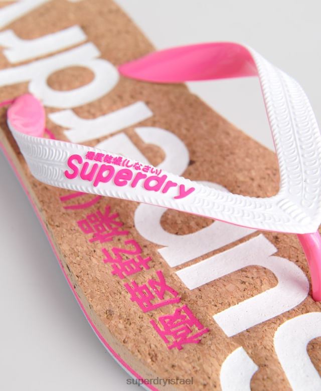 il Superdry נשים כפכפי שעם לבן 4LX2Z4403 נעליים