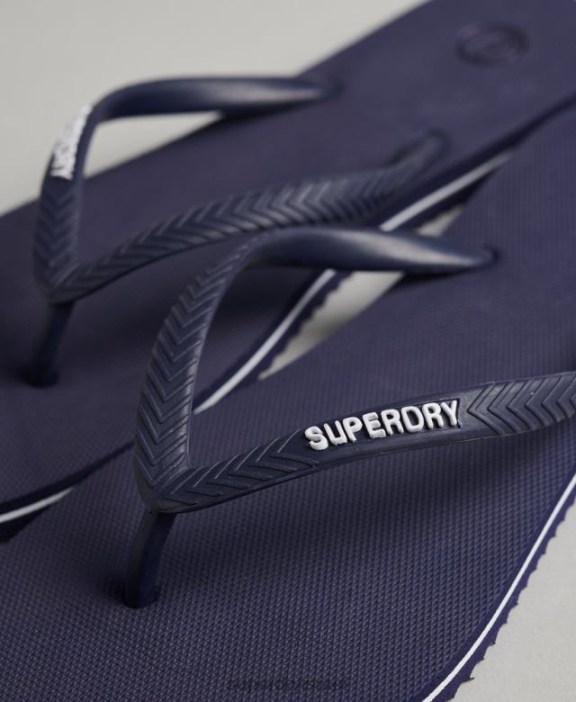 il Superdry נשים כפכפים קלאסיים וינטג' חיל הים 4LX2Z4408 נעליים