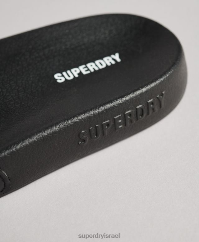 il Superdry נשים מחווני בריכה מודפסים בקוד שָׁחוֹר 4LX2Z4409 נעליים