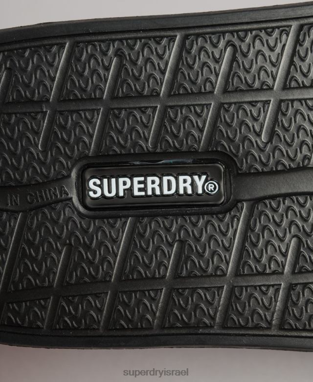 il Superdry נשים מחווני בריכה מודפסים בקוד שָׁחוֹר 4LX2Z4409 נעליים