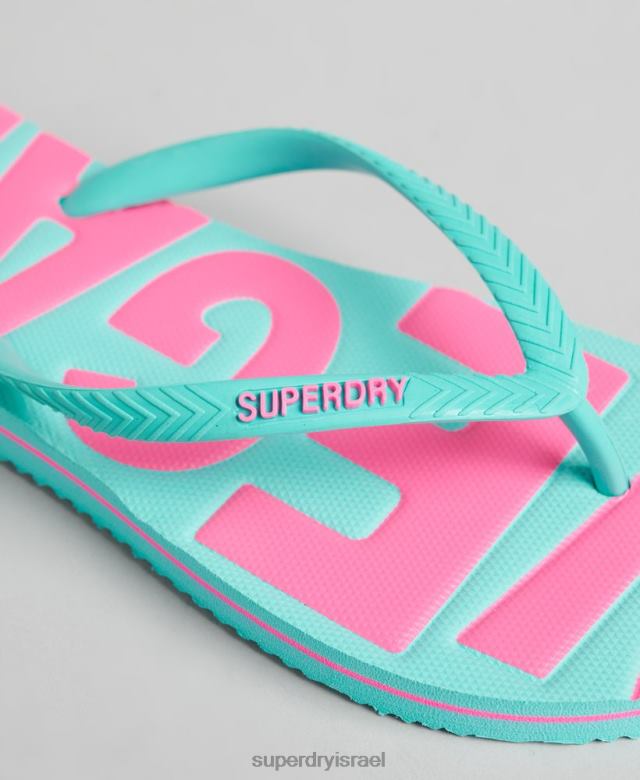 il Superdry נשים כפכפים קלאסיים טבעוניים וינטג' כְּחוֹל 4LX2Z4413 נעליים