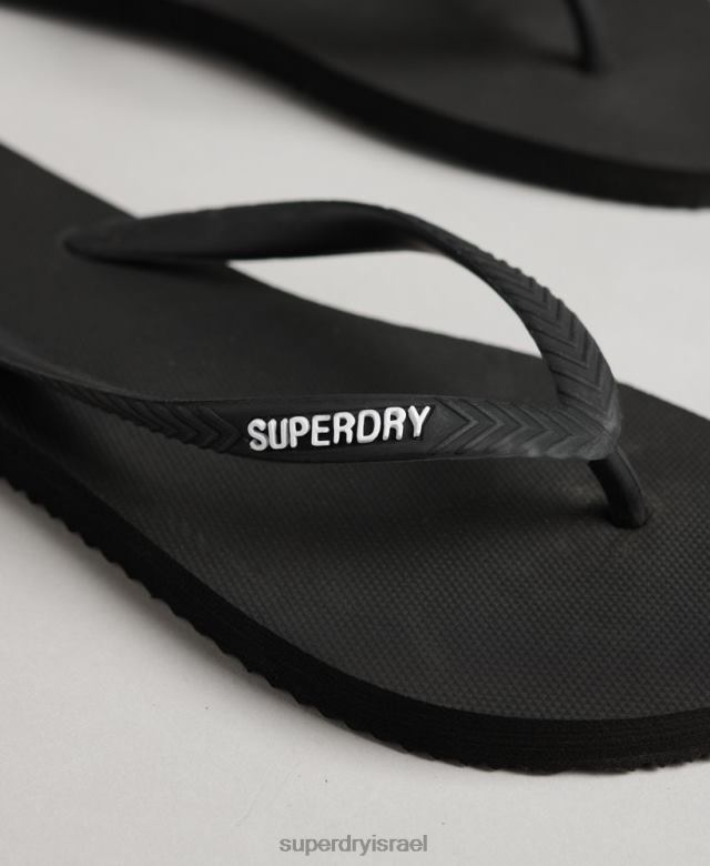 il Superdry נשים כפכפים קלאסיים וינטג' שָׁחוֹר 4LX2Z4419 נעליים