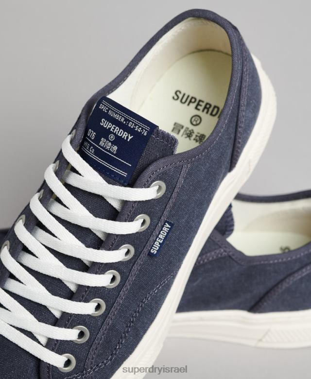 il Superdry נשים נעלי ספורט נמוכות וטבעוניות טבעוניות וינטג' חיל הים 4LX2Z4420 נעליים