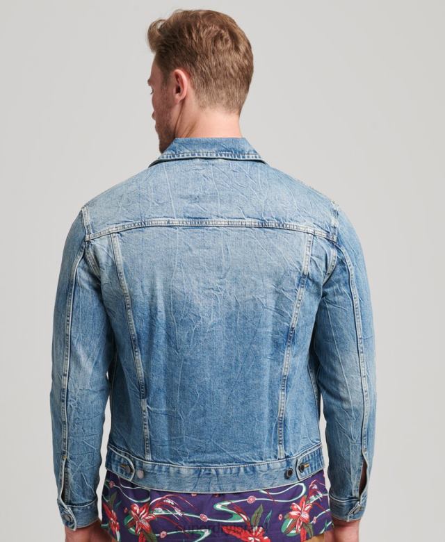 il Superdry גברים ז'קט נהג משאית מהיר כְּחוֹל 4LX2Z4438 הַלבָּשָׁה