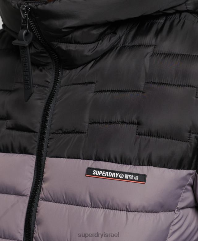 il Superdry גברים מעיל פוג'י מרופד מיקס רדאר משלחת אפור 4LX2Z4469 הַלבָּשָׁה