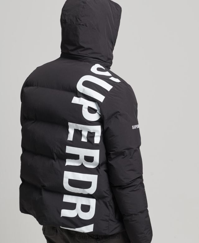 il Superdry גברים ז'קט קופסתי קצר שָׁחוֹר 4LX2Z4501 הַלבָּשָׁה