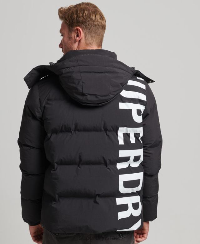 il Superdry גברים ז'קט קופסתי קצר שָׁחוֹר 4LX2Z4501 הַלבָּשָׁה