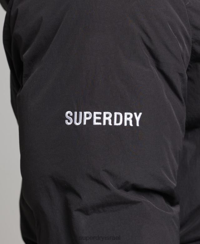 il Superdry גברים ז'קט קופסתי קצר שָׁחוֹר 4LX2Z4535 הַלבָּשָׁה