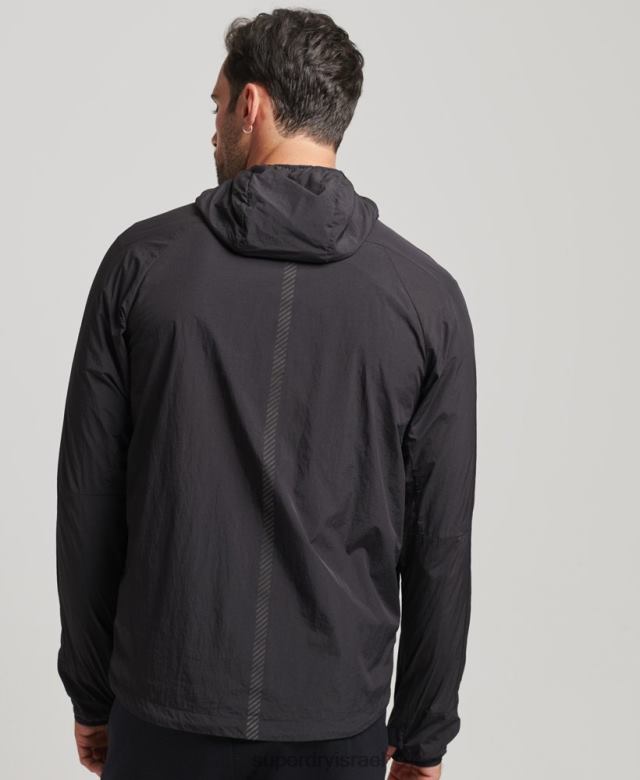 il Superdry גברים מעיל ריצה שָׁחוֹר 4LX2Z4544 הַלבָּשָׁה