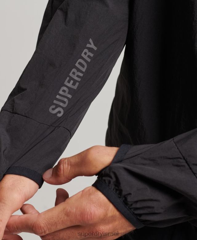 il Superdry גברים מעיל ריצה שָׁחוֹר 4LX2Z4544 הַלבָּשָׁה