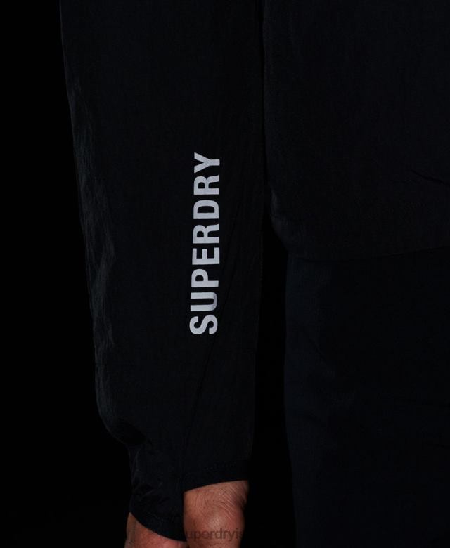 il Superdry גברים מעיל ריצה שָׁחוֹר 4LX2Z4544 הַלבָּשָׁה