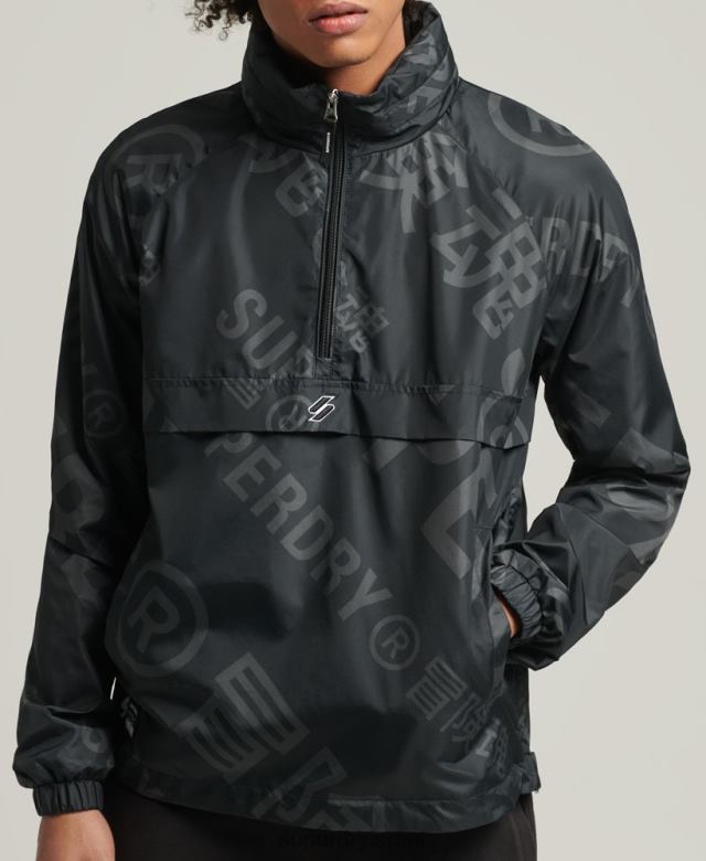 il Superdry גברים ז'קט קז'ואל גרפי חיוני שָׁחוֹר 4LX2Z4550 הַלבָּשָׁה