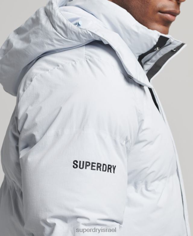 il Superdry גברים ז'קט קופסתי קצר כחול בהיר 4LX2Z4551 הַלבָּשָׁה