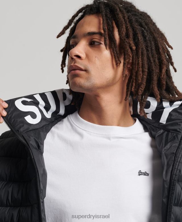 il Superdry גברים ז'קט לוגו קלאסי שָׁחוֹר 4LX2Z4633 הַלבָּשָׁה