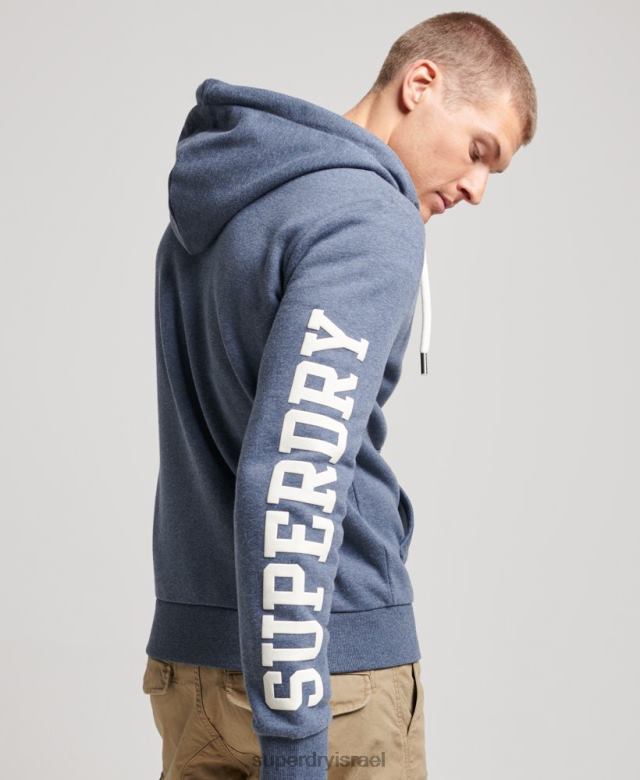 il Superdry גברים קפוצ'ון רוכסן אתלטי בחדר כושר חיל הים 4LX2Z468 הַלבָּשָׁה