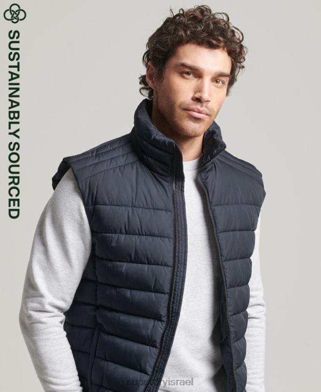 il Superdry גברים אולפני פוג'י ג'ילט חיל הים 4LX2Z4690 הַלבָּשָׁה