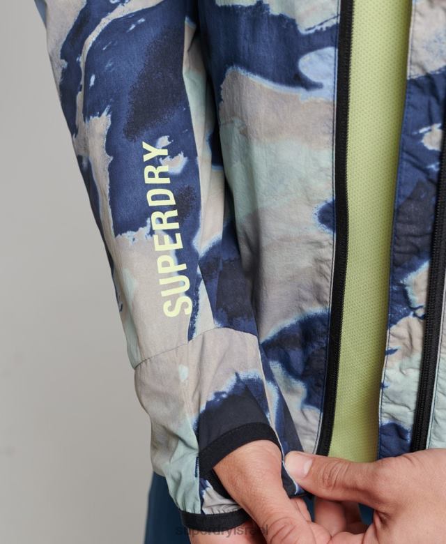 il Superdry גברים מעיל ריצה כְּחוֹל 4LX2Z4718 הַלבָּשָׁה