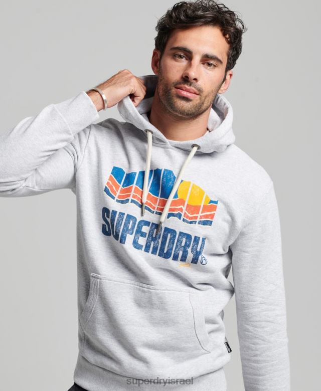 il Superdry גברים קפוצ'ון נהדר בחוץ אפור 4LX2Z472 הַלבָּשָׁה