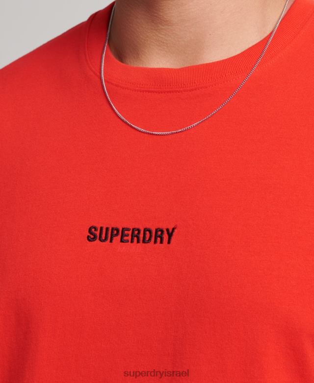 il Superdry גברים חולצת טי מיקרו לוגו קוד אָדוֹם 4LX2Z4799 הַלבָּשָׁה