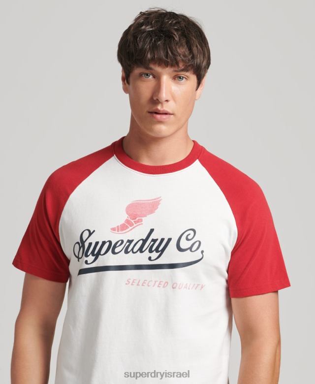 il Superdry גברים חולצת טי-שירט גרפית של אכילס קרם 4LX2Z4802 הַלבָּשָׁה