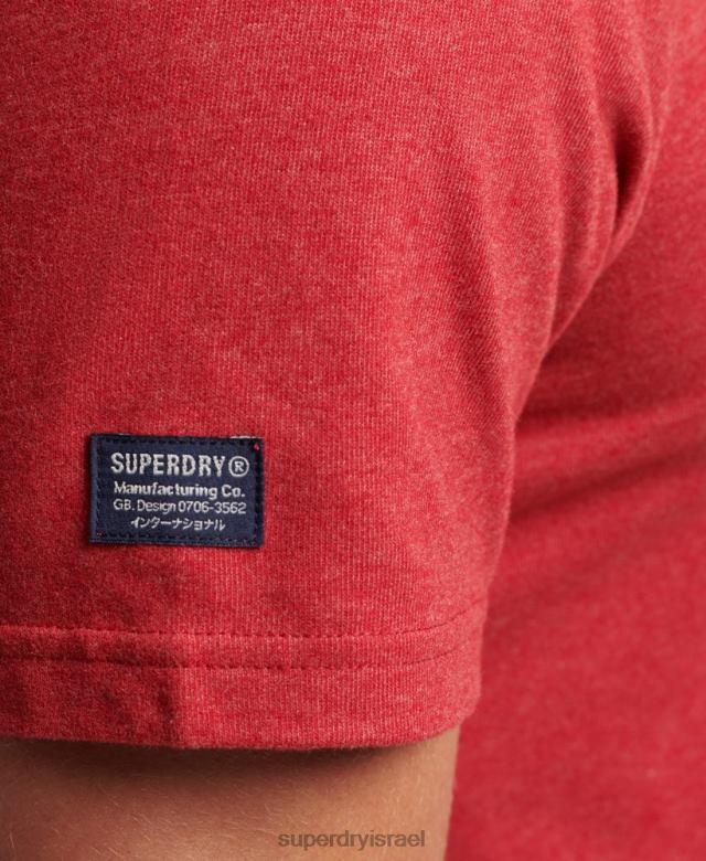 il Superdry גברים חולצת טריקו עם לוגו תאגידי וינטג' אָדוֹם 4LX2Z4826 הַלבָּשָׁה