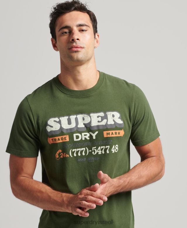 il Superdry גברים חולצת טריקו לסופר שלטים וינטג' אפור 4LX2Z4874 הַלבָּשָׁה