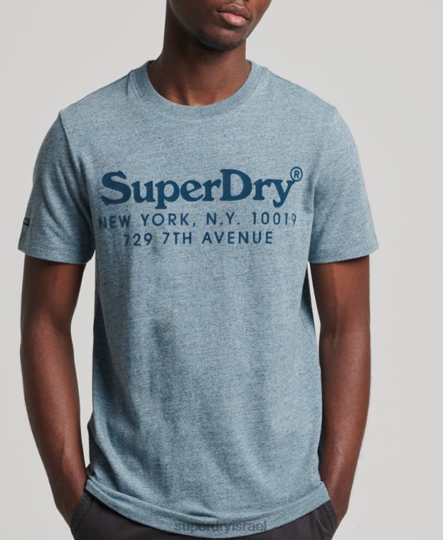 il Superdry גברים חולצת לוגו בגווני המקום כְּחוֹל 4LX2Z4893 הַלבָּשָׁה