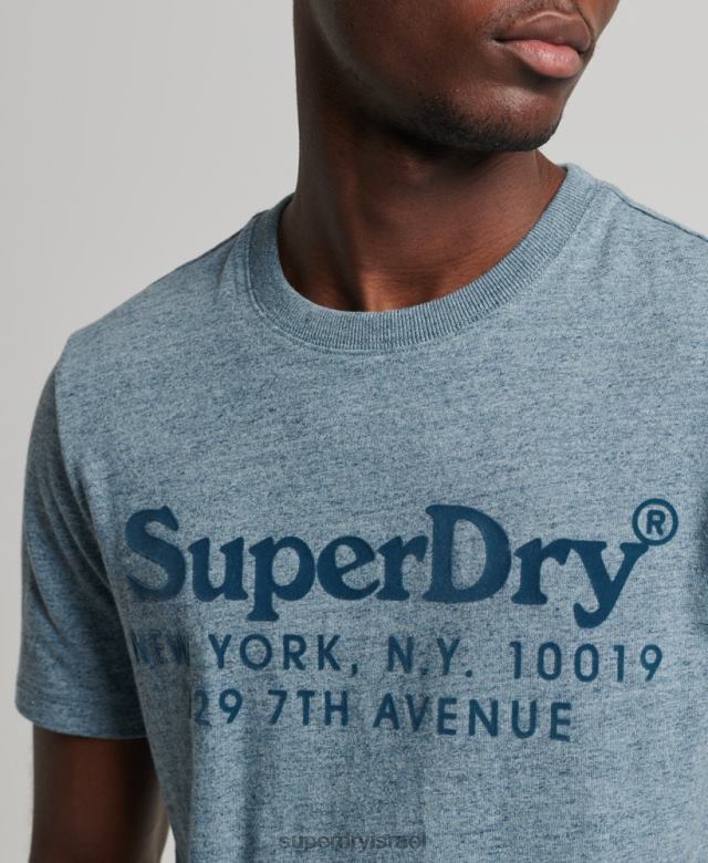 il Superdry גברים חולצת לוגו בגווני המקום כְּחוֹל 4LX2Z4893 הַלבָּשָׁה