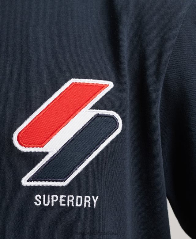 il Superdry גברים חולצת טריקו אפליקציה קלאסית חיל הים 4LX2Z4926 הַלבָּשָׁה