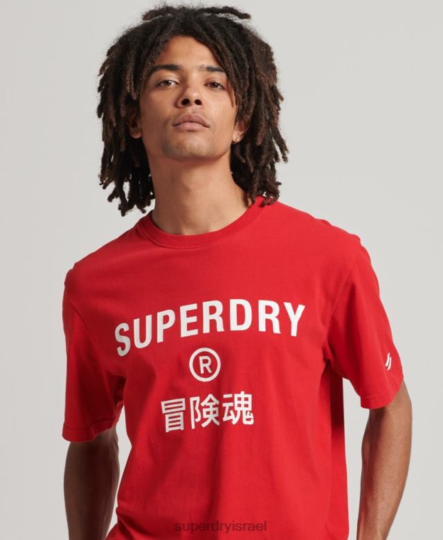 il Superdry גברים חולצת טריקו ספורט קוד ליבה אָדוֹם 4LX2Z4937 הַלבָּשָׁה