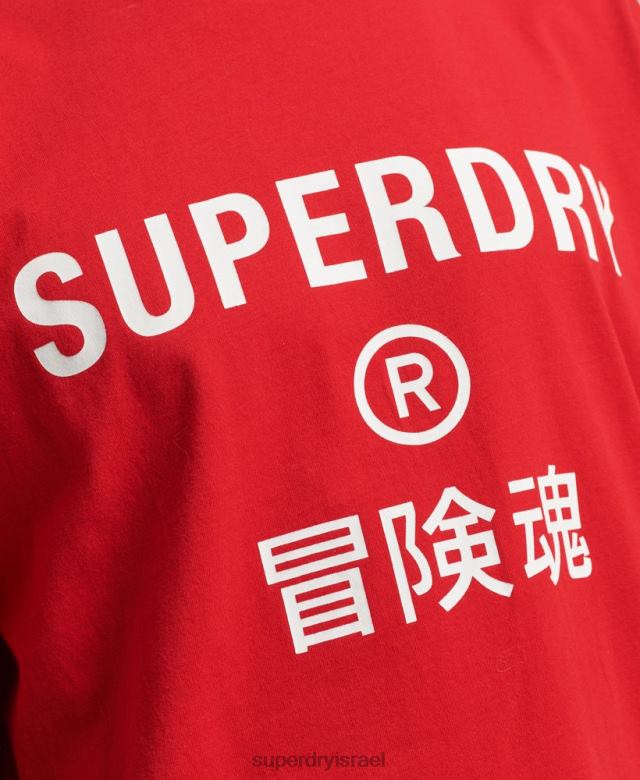 il Superdry גברים חולצת טריקו ספורט קוד ליבה אָדוֹם 4LX2Z4937 הַלבָּשָׁה