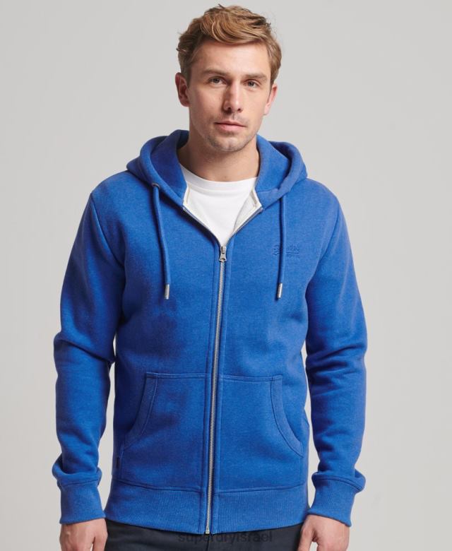 il Superdry גברים קפוצ'ון רקום לוגו וינטג' כְּחוֹל 4LX2Z494 הַלבָּשָׁה