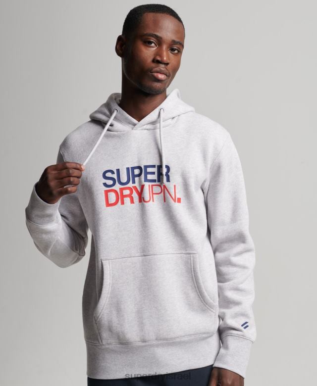 il Superdry גברים קפוצ'ון בגדי ספורט קוד אפור 4LX2Z495 הַלבָּשָׁה