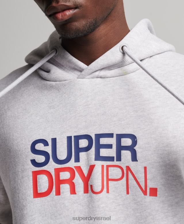 il Superdry גברים קפוצ'ון בגדי ספורט קוד אפור 4LX2Z495 הַלבָּשָׁה