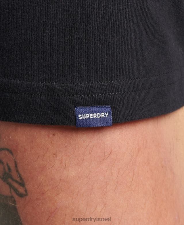 il Superdry גברים חולצת טריקו מורשת לוגו וינטג' שָׁחוֹר 4LX2Z4967 הַלבָּשָׁה