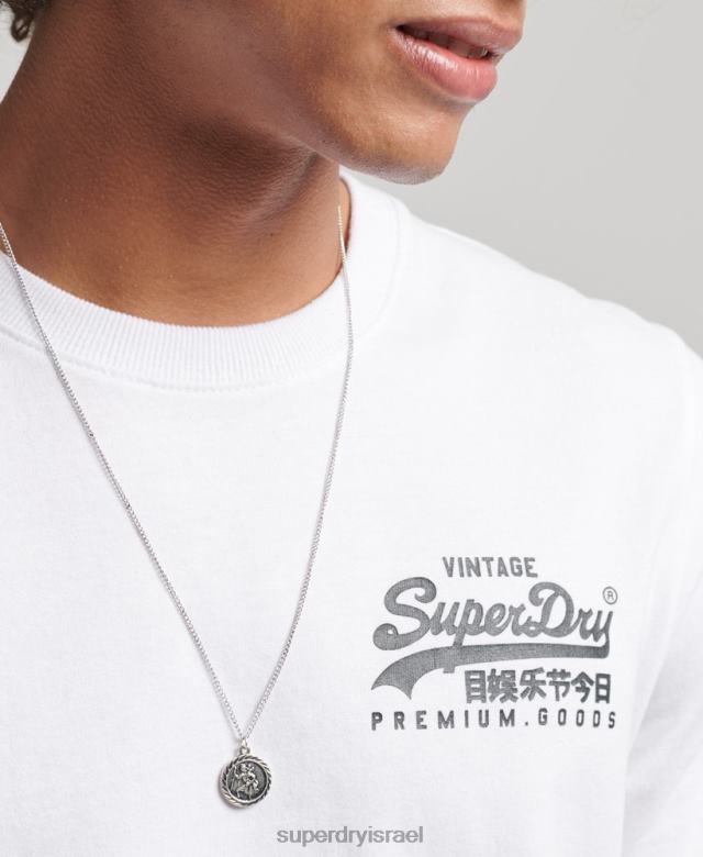 il Superdry גברים חולצת טריקו מורשת לוגו וינטג' לבן 4LX2Z4968 הַלבָּשָׁה