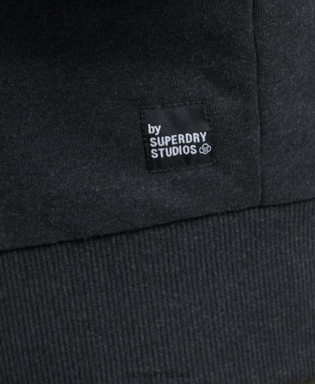 il Superdry גברים קפוצ'ון צד מיקרו ממוחזר שָׁחוֹר 4LX2Z4991 הַלבָּשָׁה