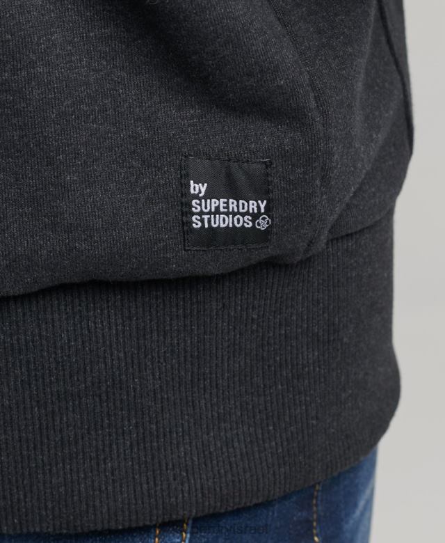 il Superdry גברים קפוצ'ון מיקרו אמצע שָׁחוֹר 4LX2Z5008 הַלבָּשָׁה