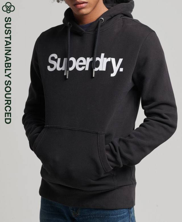 il Superdry גברים קפוצ'ון גרפי עם ליבת כותנה אורגנית שָׁחוֹר 4LX2Z5026 הַלבָּשָׁה