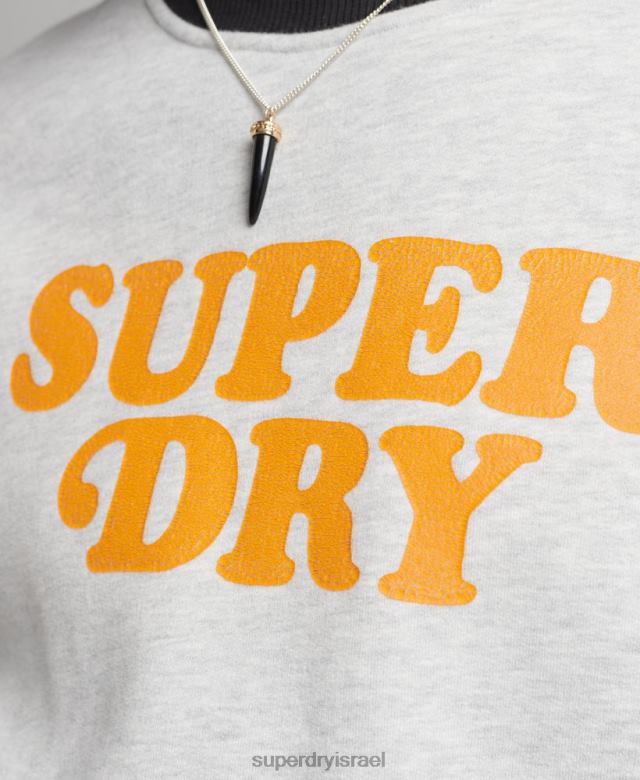 il Superdry גברים סווטשירט קלאסי של קופר וינטג' אפור בהיר 4LX2Z5027 הַלבָּשָׁה