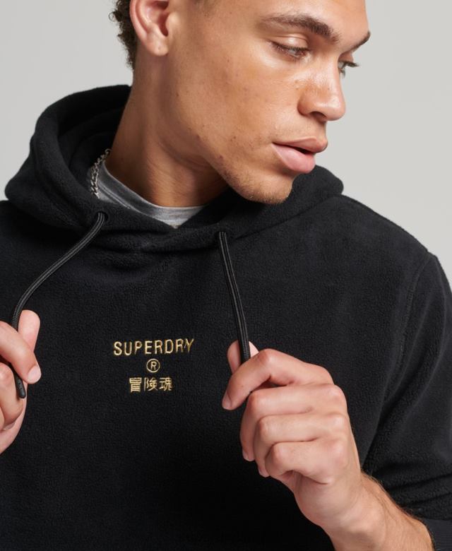 il Superdry גברים קפוצ'ון צמר רופף לוגו גרפי שָׁחוֹר 4LX2Z5031 הַלבָּשָׁה